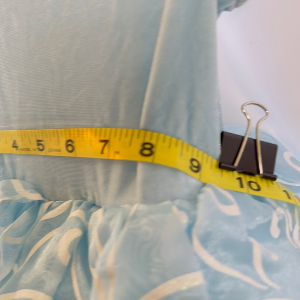 Light Blue Princess Tulle Costume Dress for Girls Cinderella w Gloves 4/5T - Picture 15 of 16